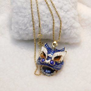 BLUE DRAGON HEAD Pendant with chain